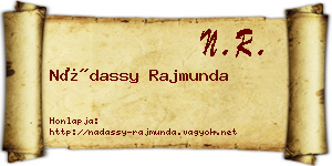 Nádassy Rajmunda névjegykártya